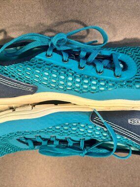 KEEN Mercer Lace II Women's 11 Algiers Turquoise Radiance Blue Lace Up Sneakers